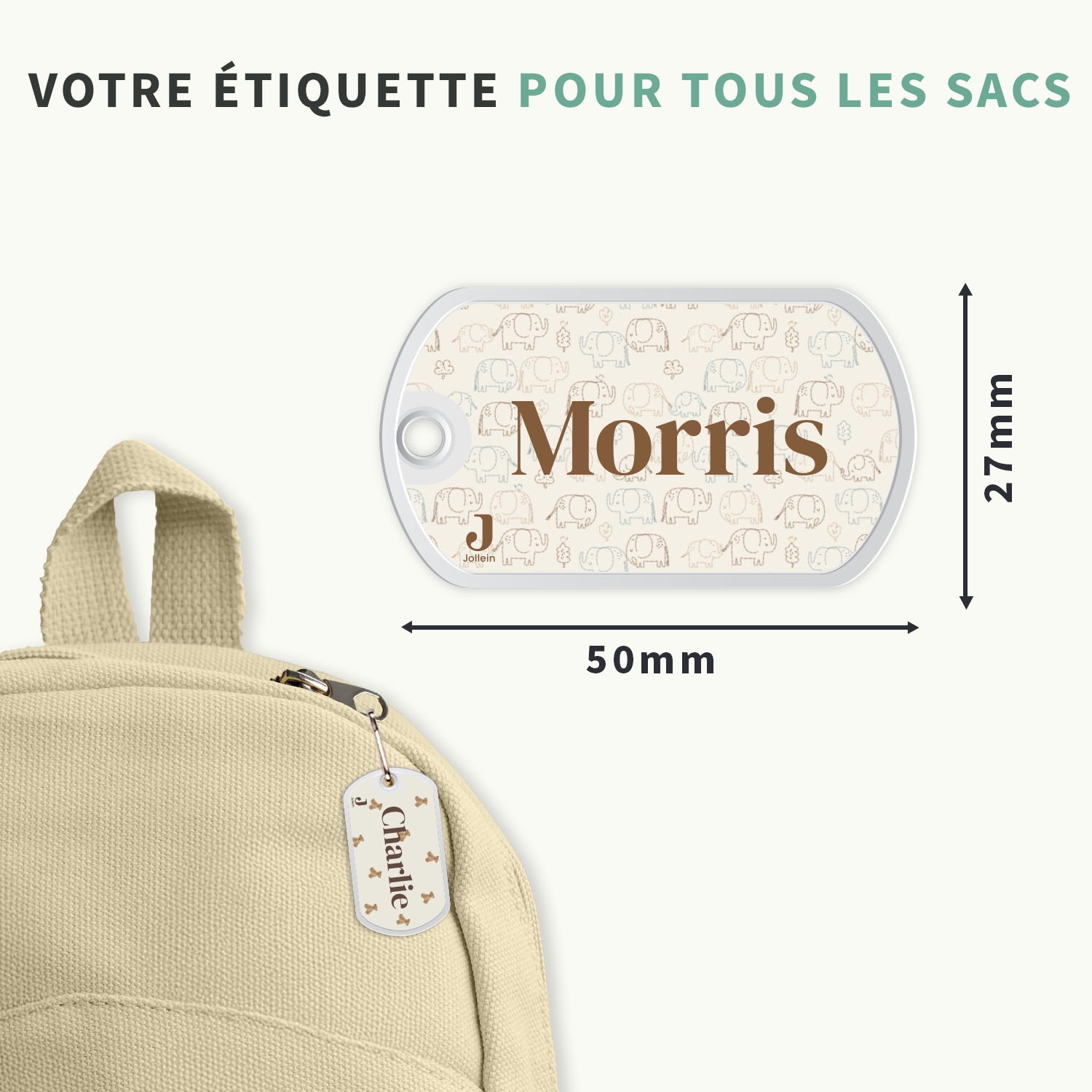 Jollein - Étiquette cartable