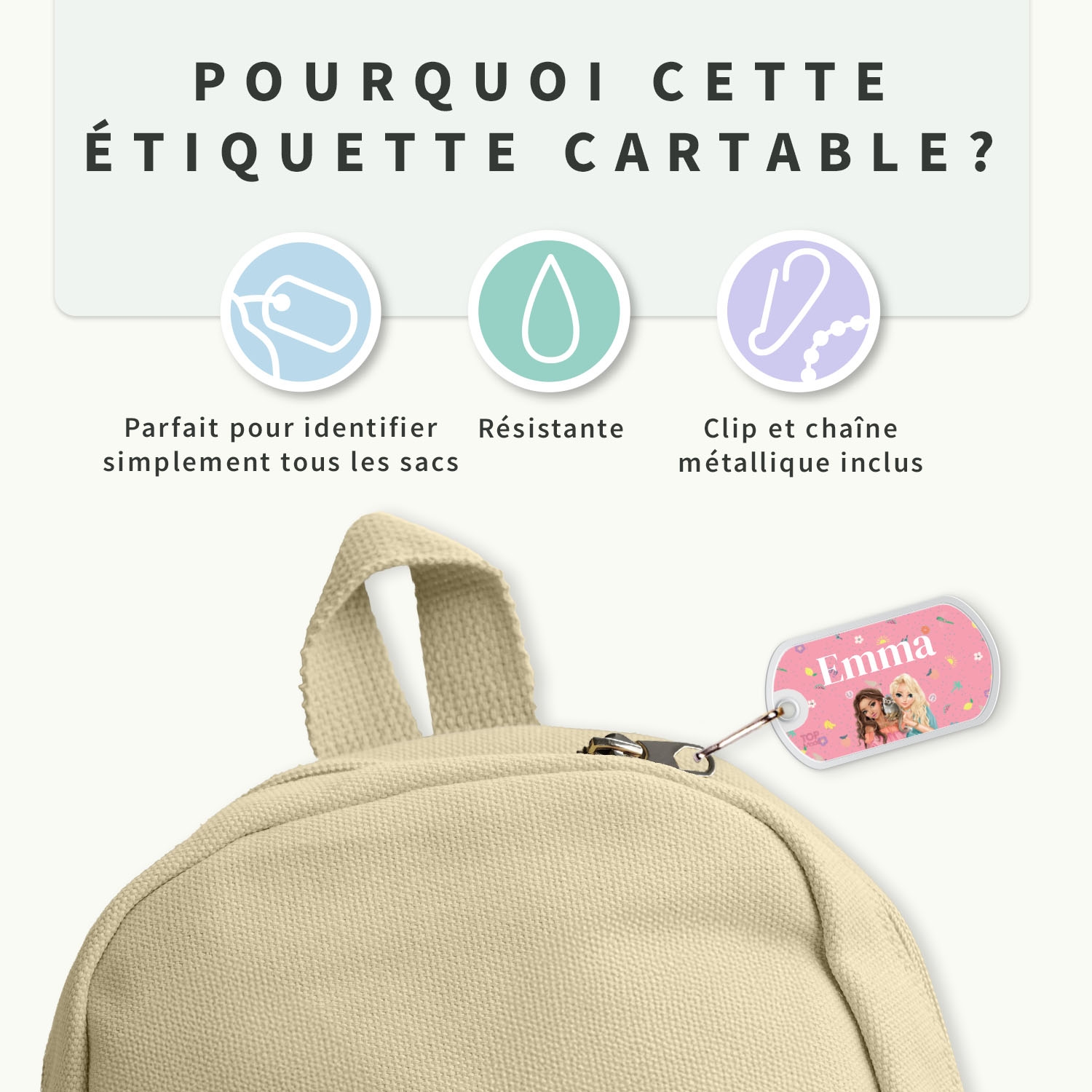 Étiquette Cartable TOPModel