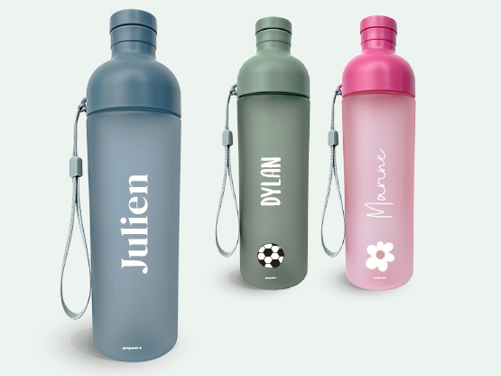 Gourde Personnalisable En Aluminium 600 Ml - Étanche Et Lavable Au Lave-vaisselle - Idéale Pour L'école Ou Le Sport