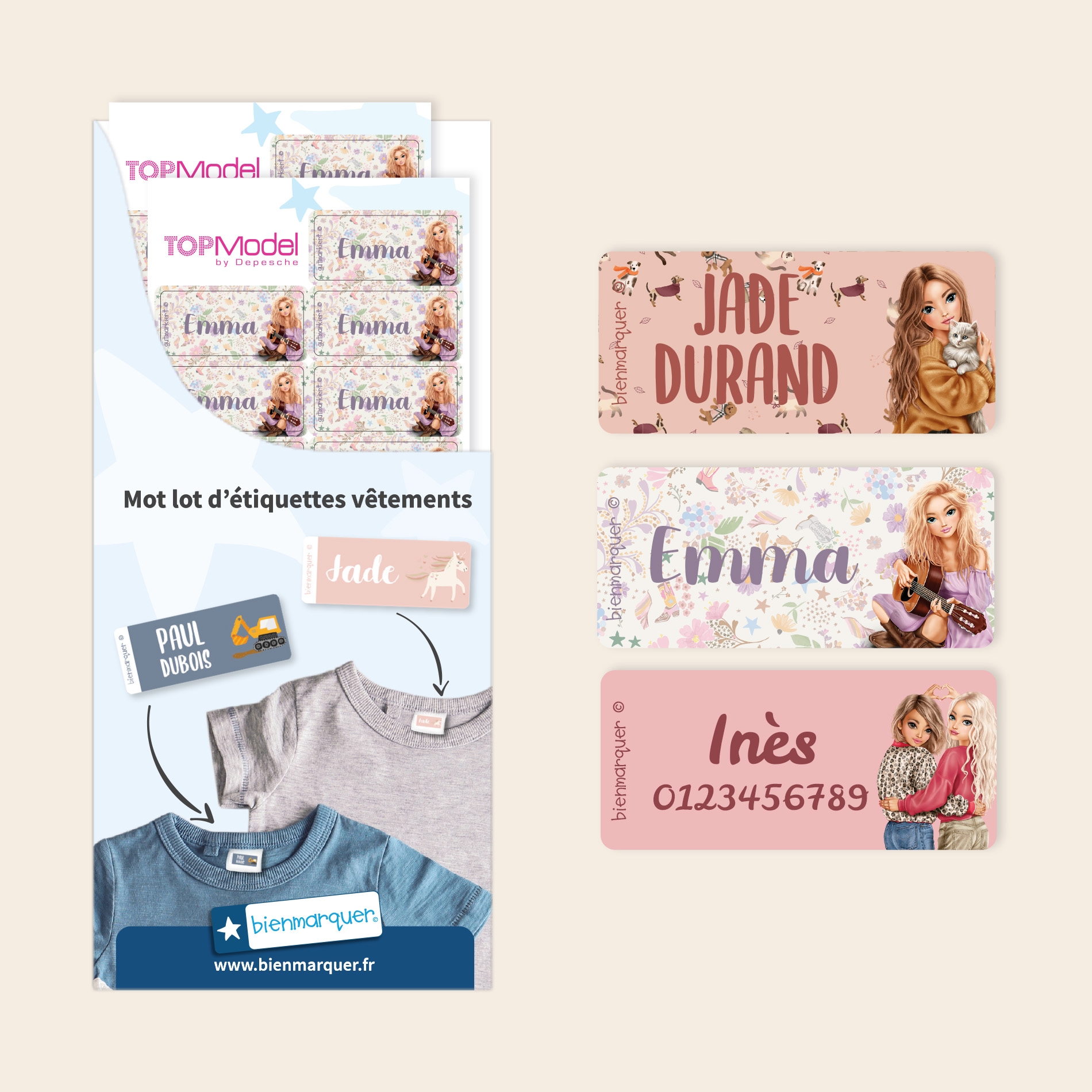 Étiquettes Autocollantes Vêtements TOPModel