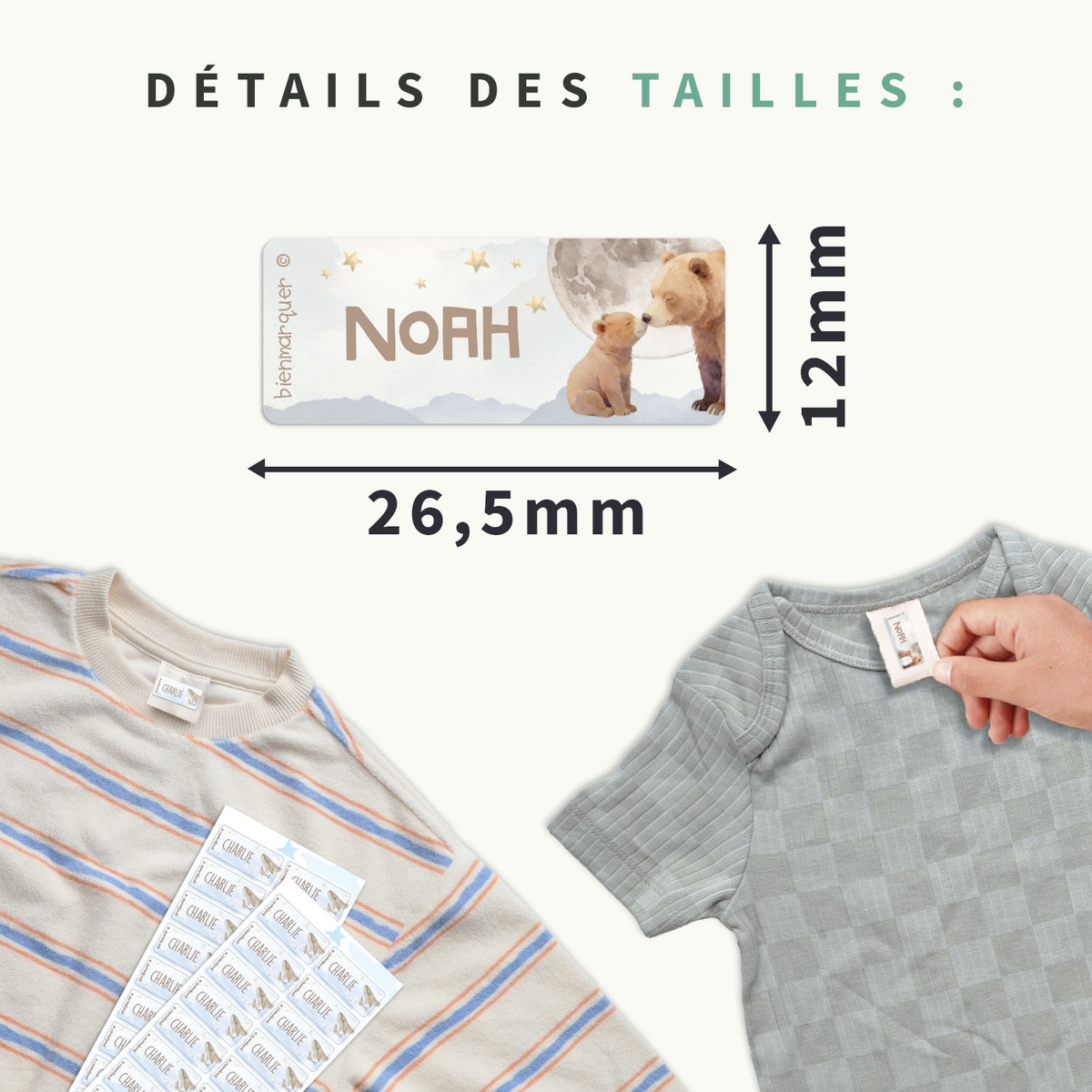 Étiquettes autocollantes pour vêtements Aquarelle