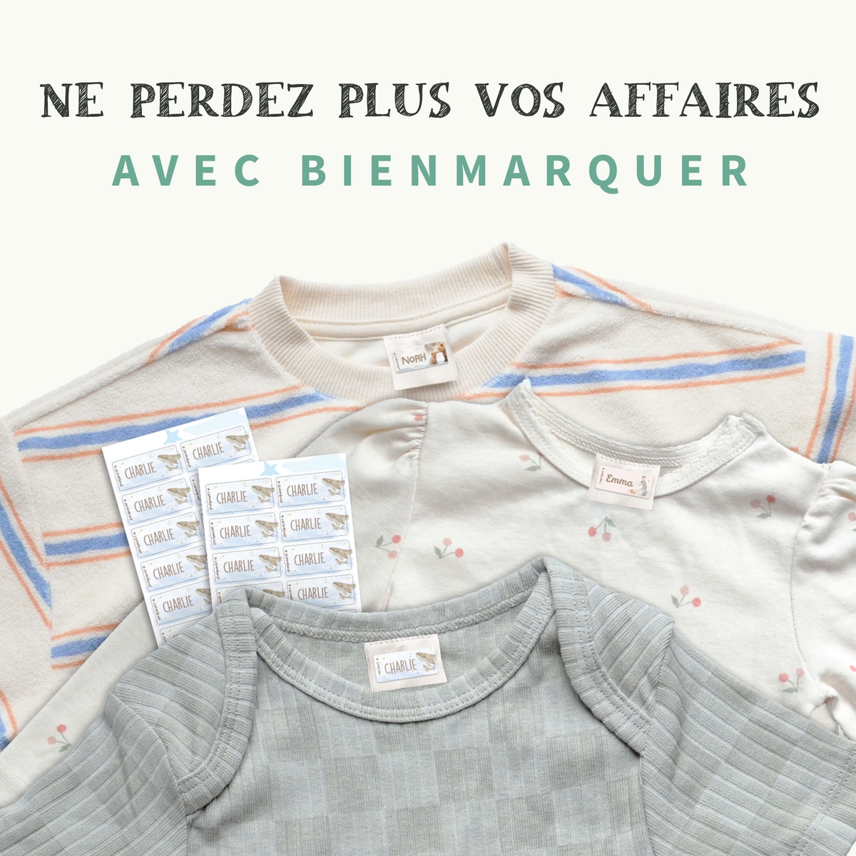 Étiquettes autocollantes pour vêtements Aquarelle