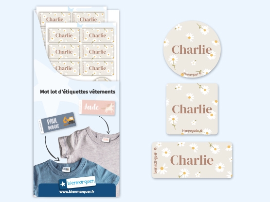 Pack d’Étiquettes Vêtements Autocollantes Tendance