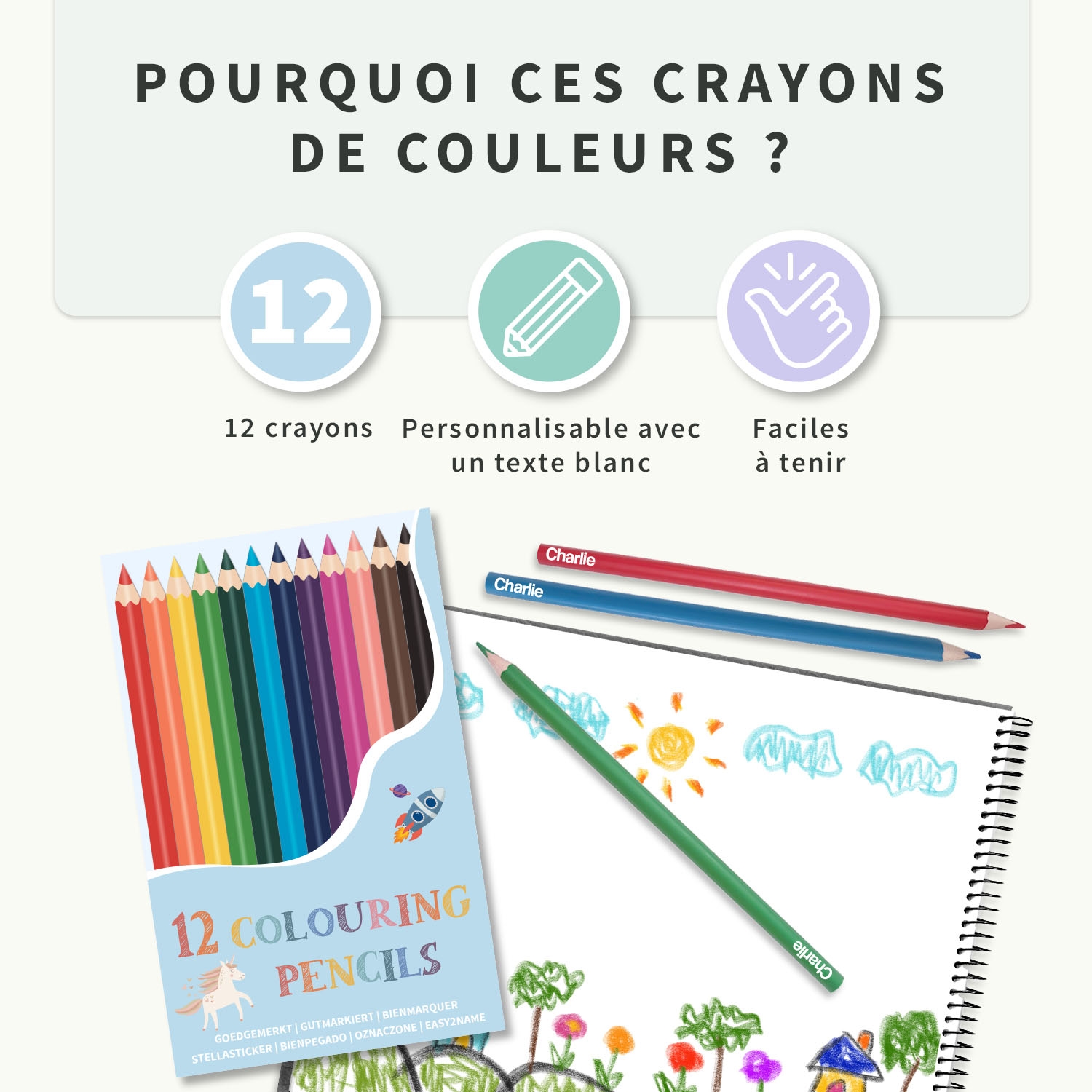 Crayons de couleur personnalisés