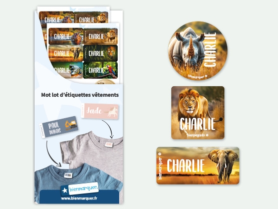 Pack d’Étiquettes Vêtements Autocollantes au motif réaliste