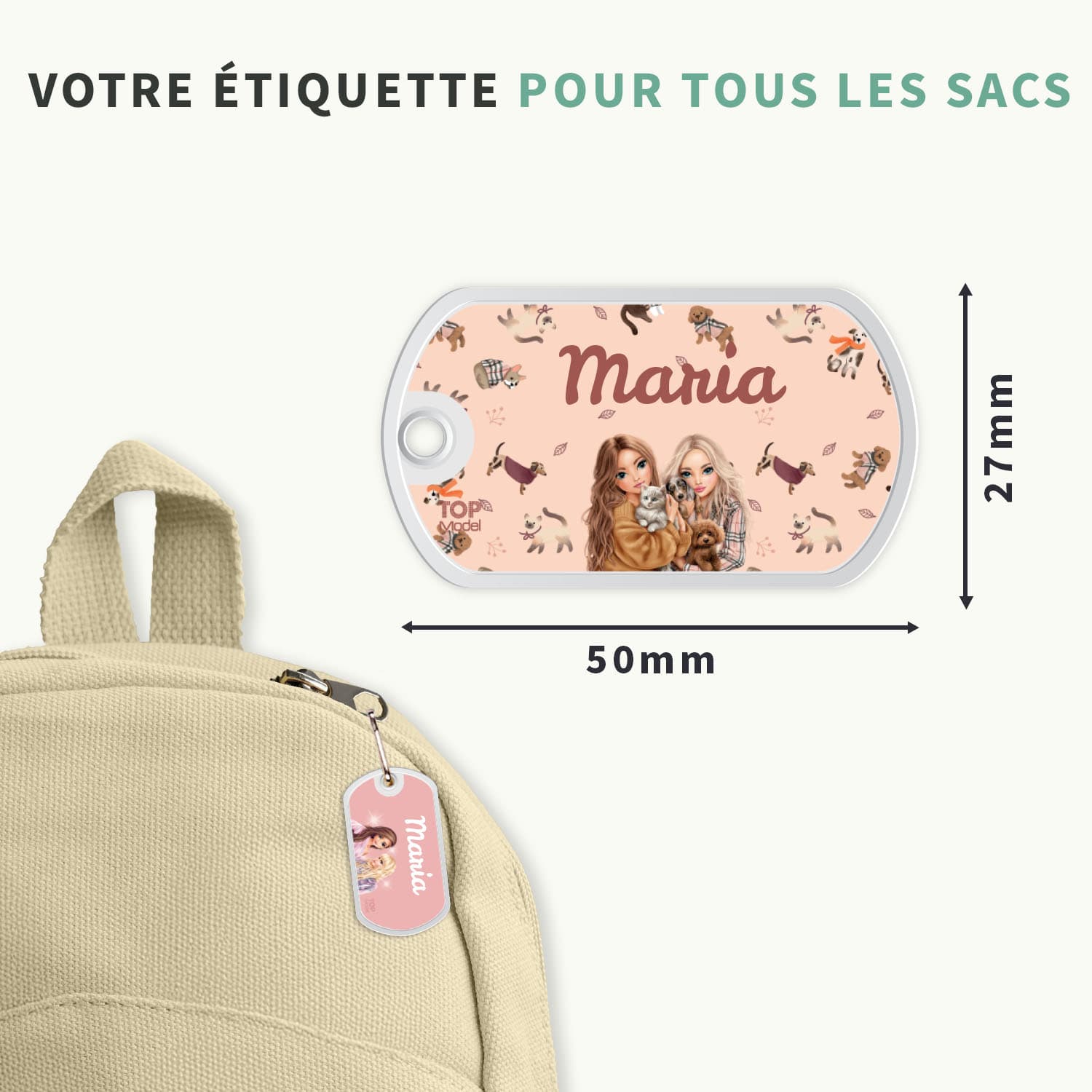 Étiquette Cartable TOPModel