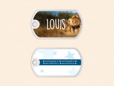 Étiquette cartable au motif réaliste