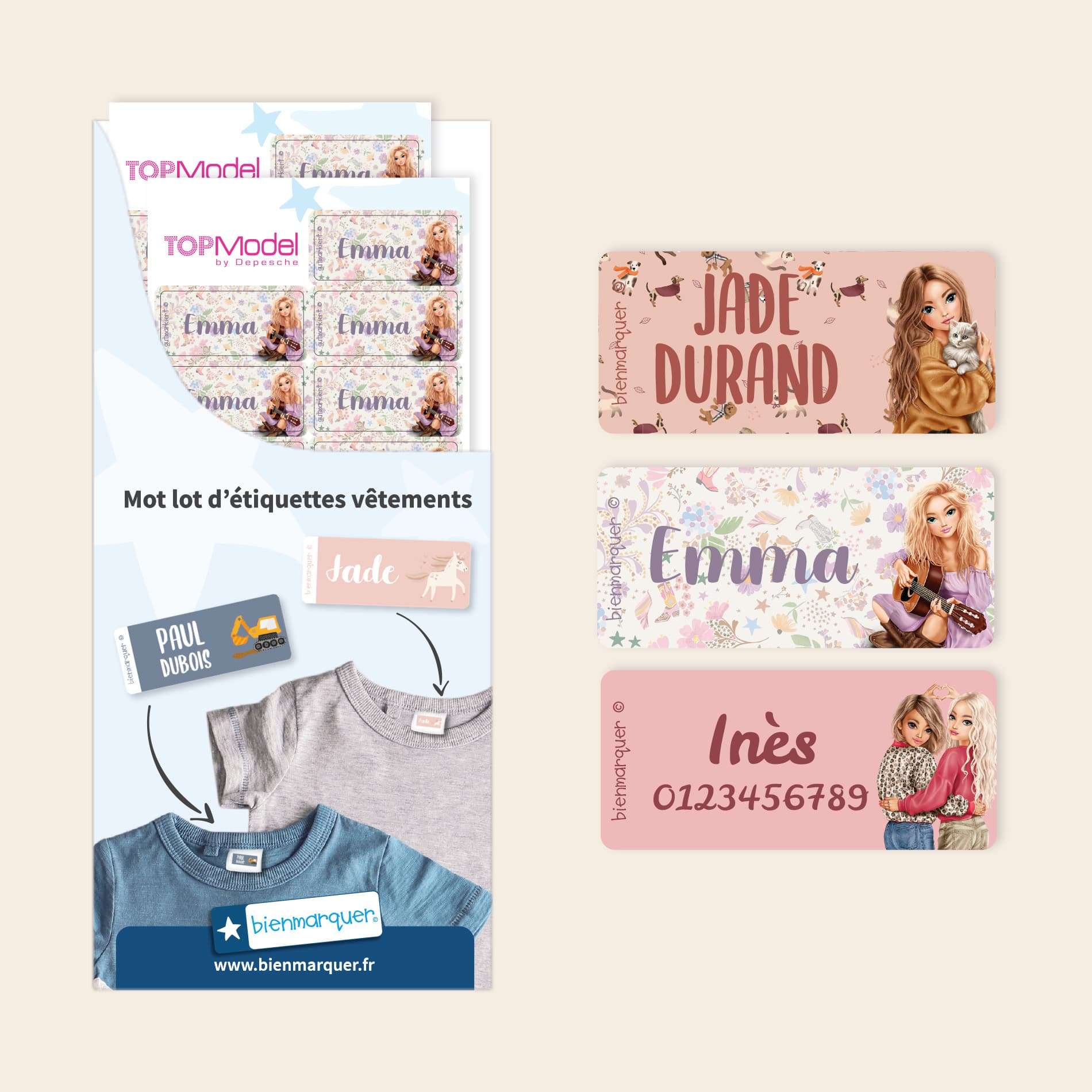 Étiquettes Autocollantes Vêtements TOPModel