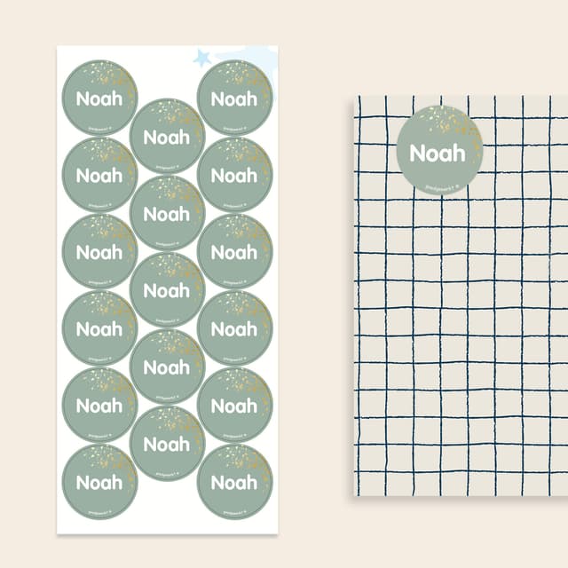 Etiquettes Autocollantes Prénom avec Texte Doré/argentée