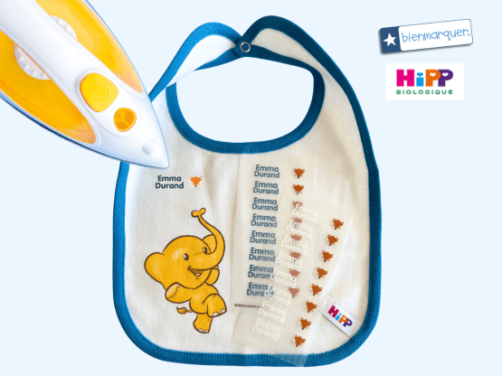 Bavoir HiPP + Transfert Textile Thermocollant Bienmarquer
