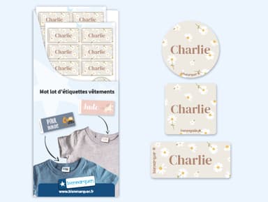 Pack d’Étiquettes Vêtements Autocollantes Tendance