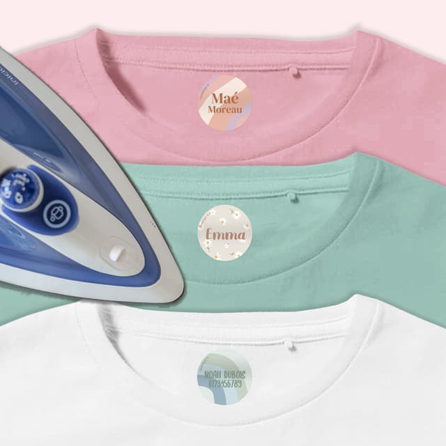 Étiquettes thermocollantes rondes tendance
