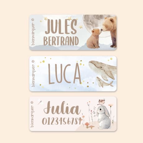 Petites Étiquettes Prénom Aquarelle