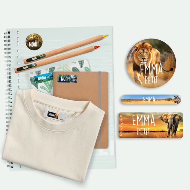 Pack Étiquettes Objets & Vêtements Autocollantes au motif réaliste