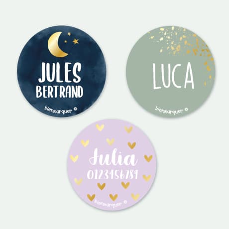 Étiquettes Autocollantes Rondes – Design Doré