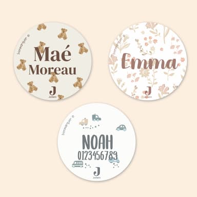 Jollein - Étiquettes Autocollantes Rondes