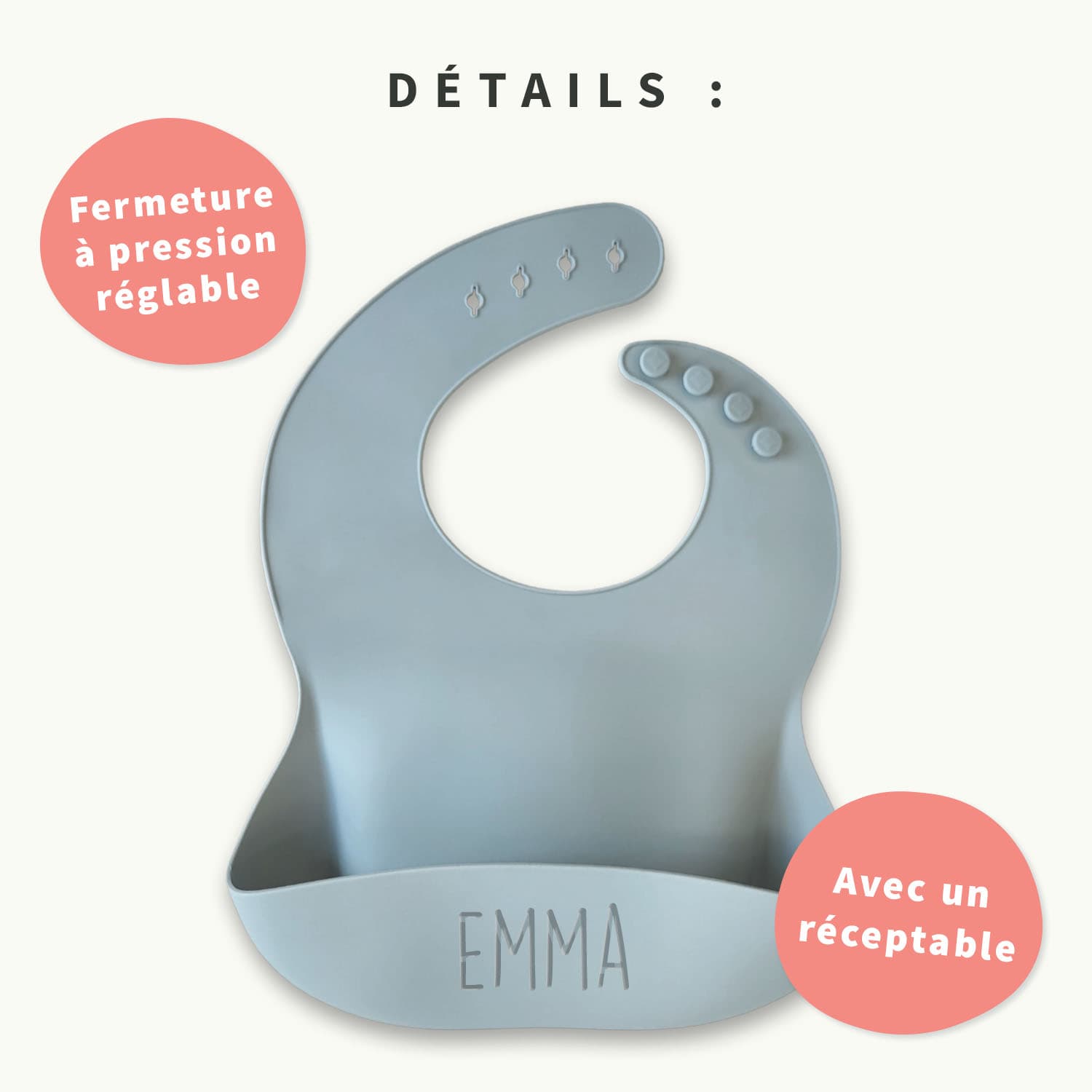 Bavoir Silicone Personnalisé