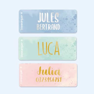 Petites Étiquettes Autocollantes – Texte Doré / Argenté