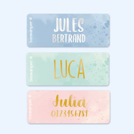 Petites Étiquettes Autocollantes – Texte Doré / Argenté