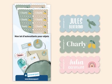 Étiquettes autocollantes avec bords ondulés à thème