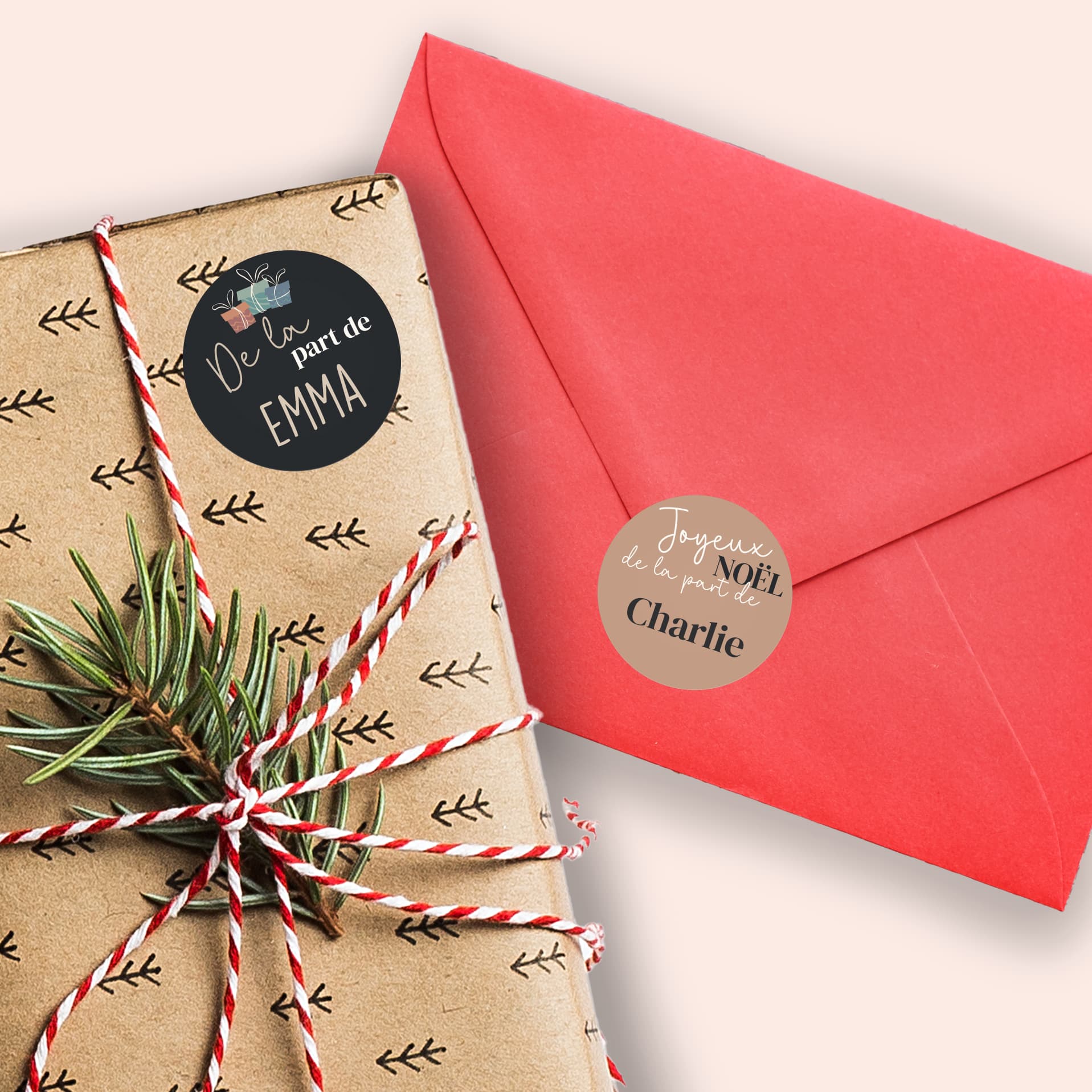 Étiquettes cadeaux de Noël personnalisées