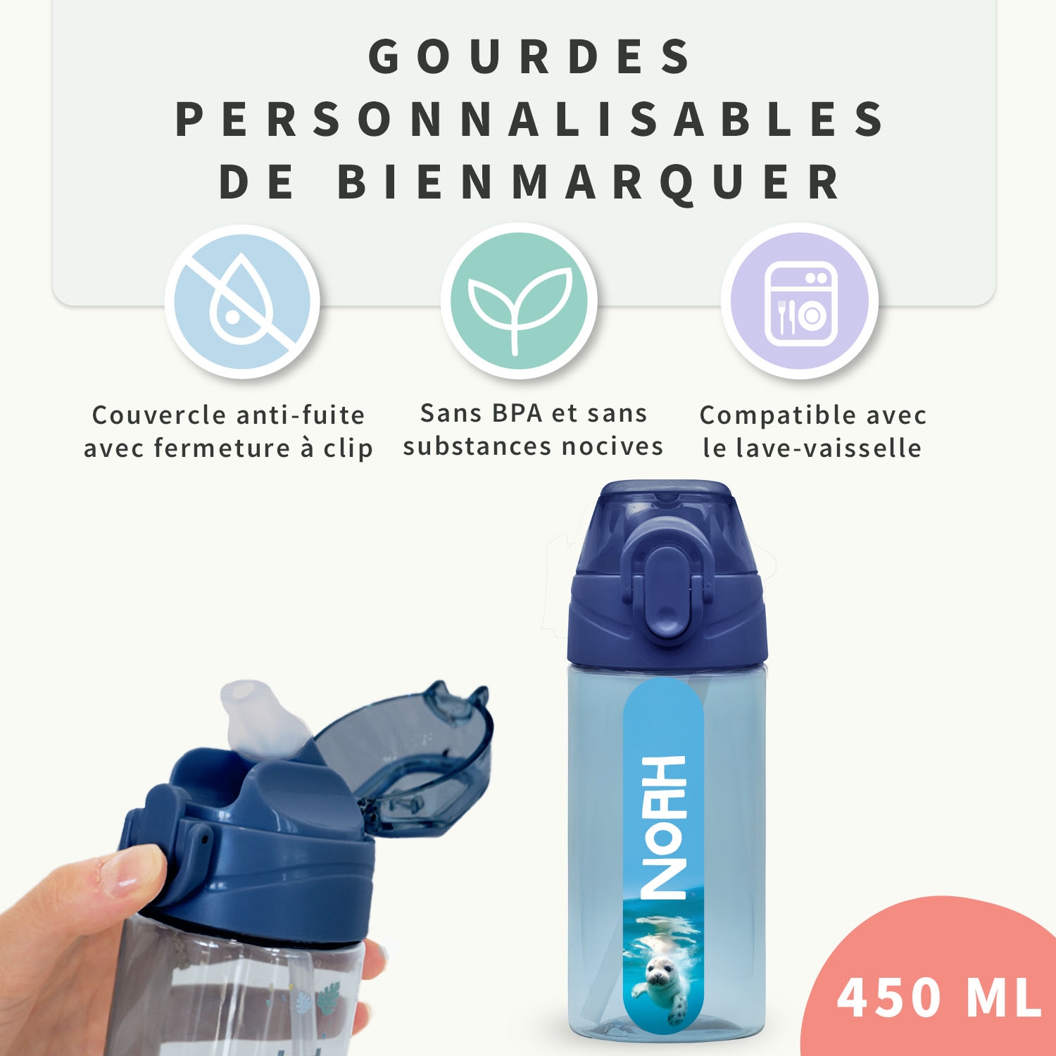 Gourde Enfant Personnalisée au motif réaliste