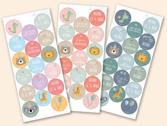 Étiquettes Autocollantes – Anniversaire