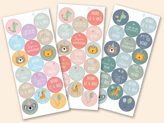 Étiquettes Autocollantes – Anniversaire