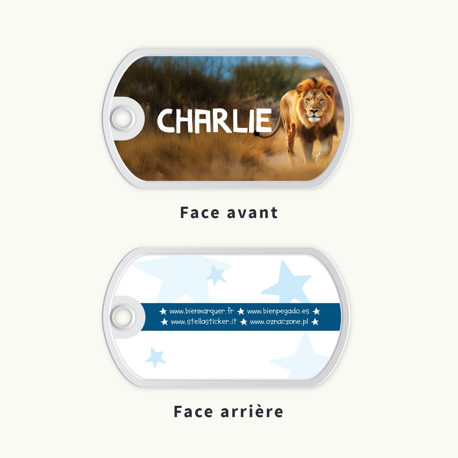 Étiquette cartable au motif réaliste