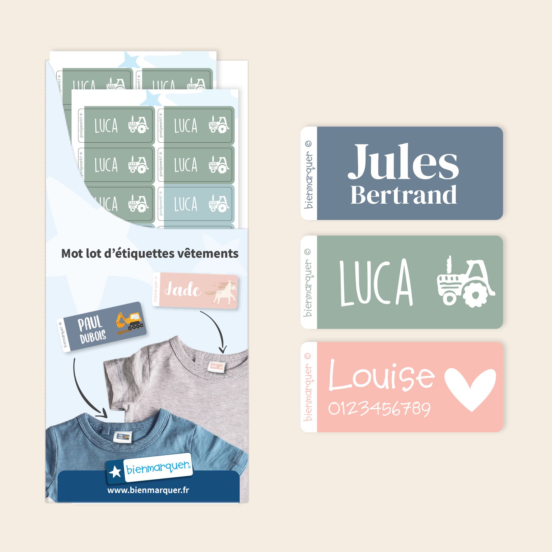 Étiquettes Vêtements Autocollantes