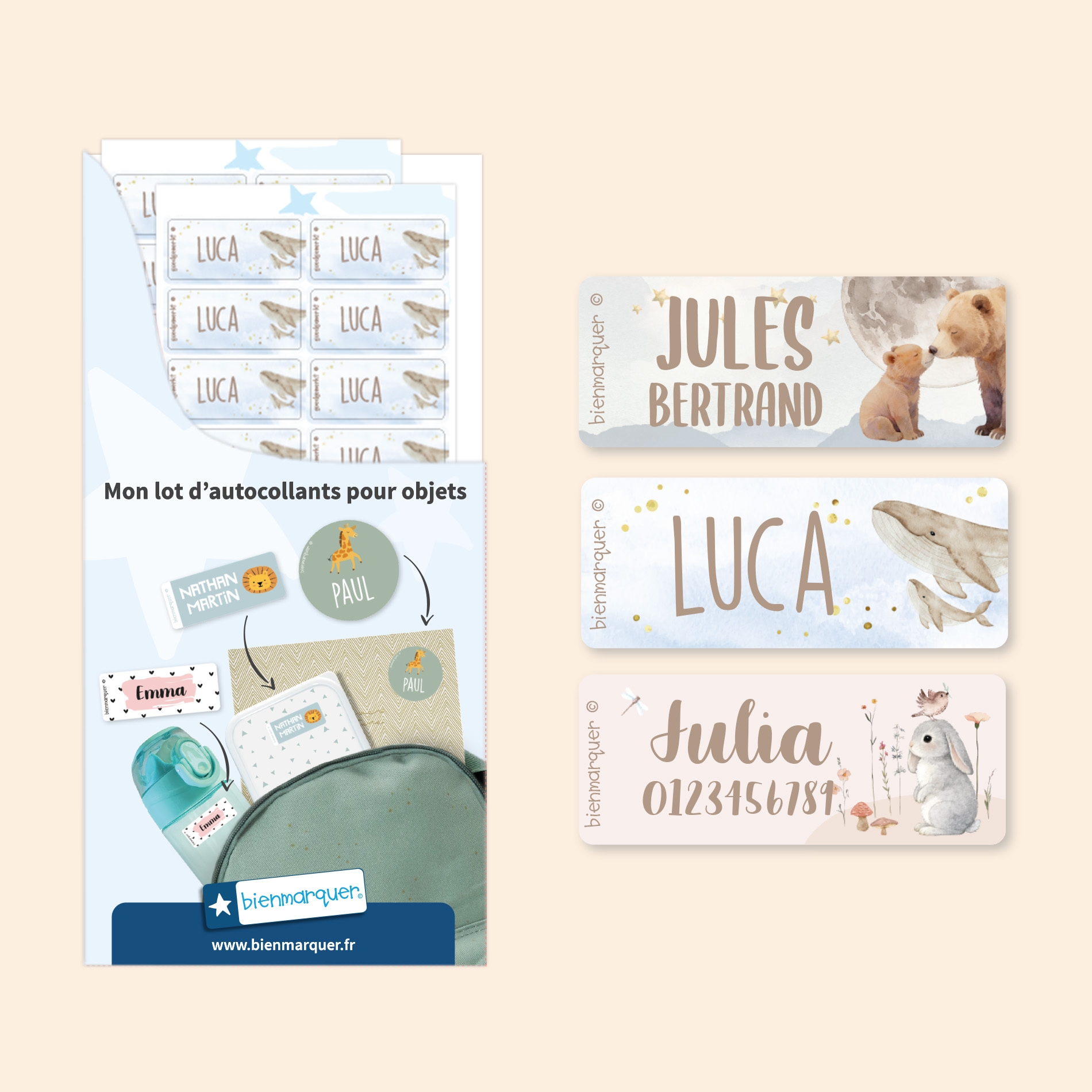 Étiquettes autocollantes pour vêtements Aquarelle