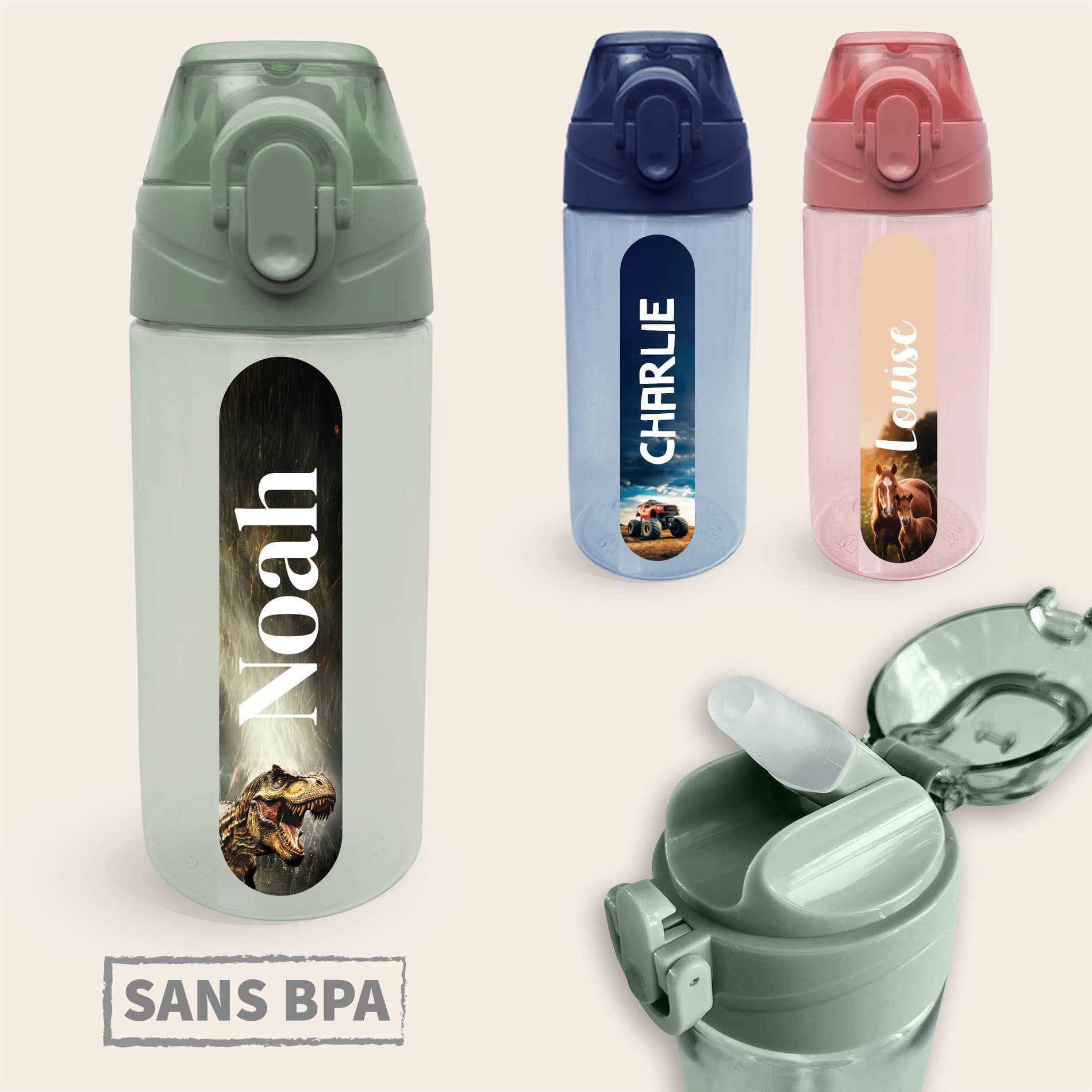 Gourde Enfant Personnalisée au motif réaliste