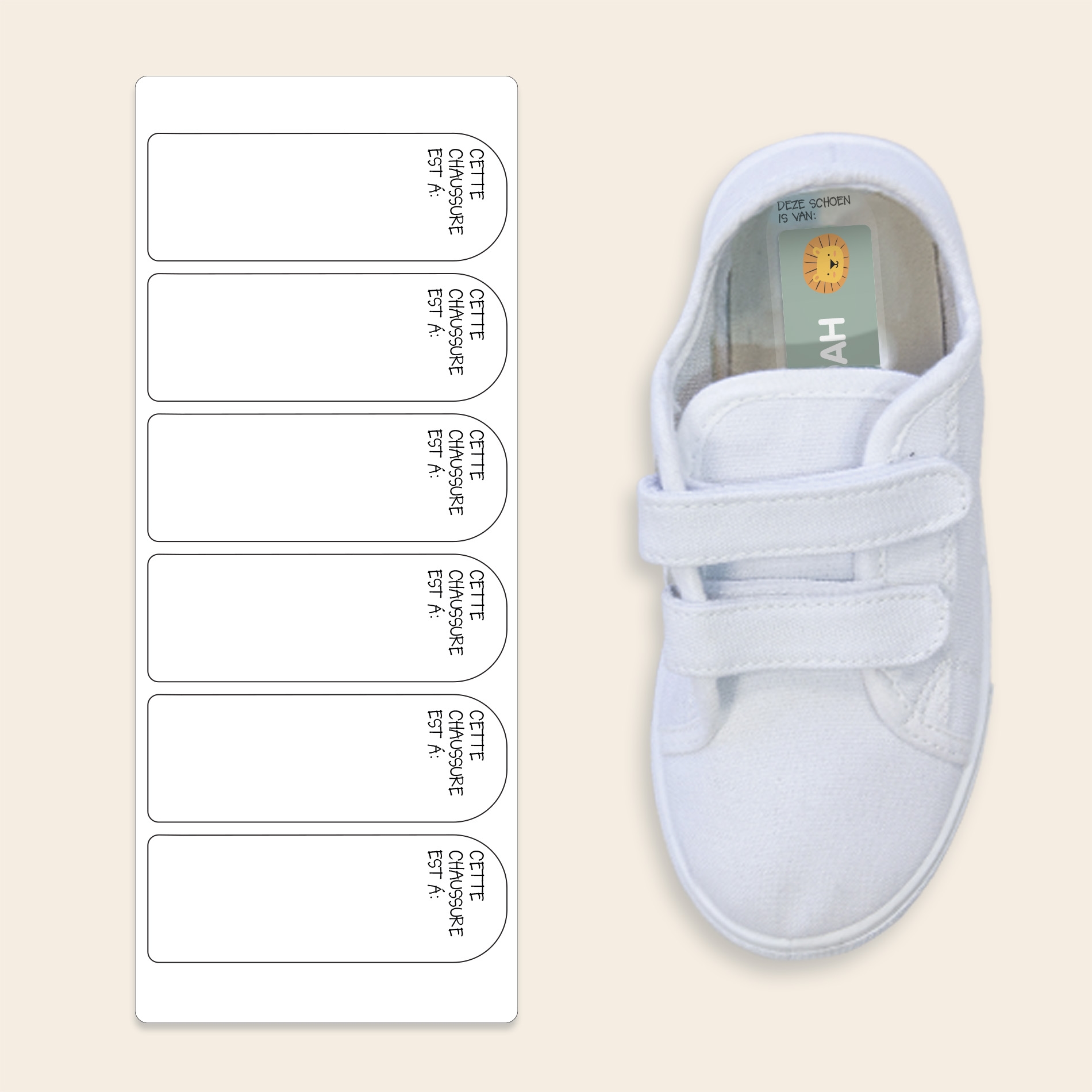 Étiquettes Chaussures Non Personnalisées