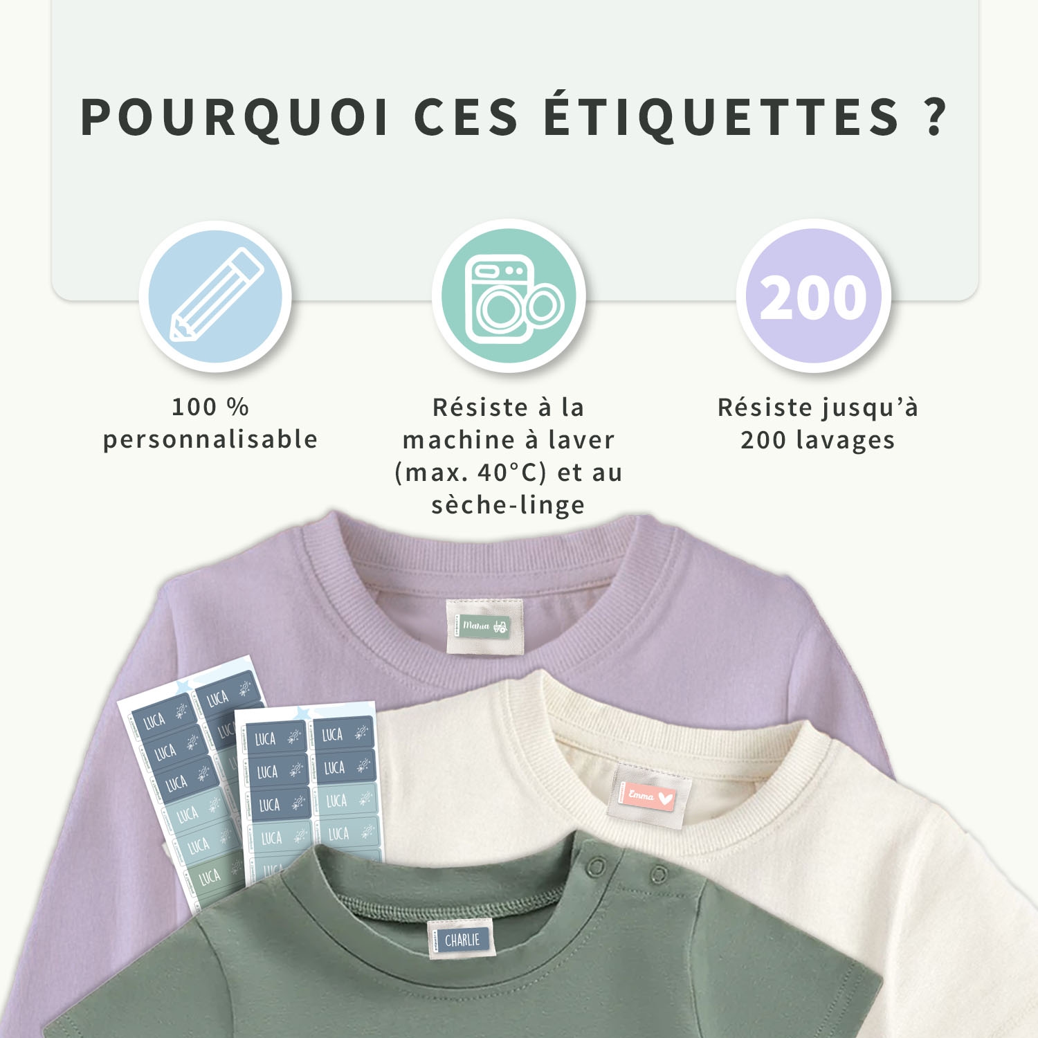 Étiquettes Vêtements Autocollantes