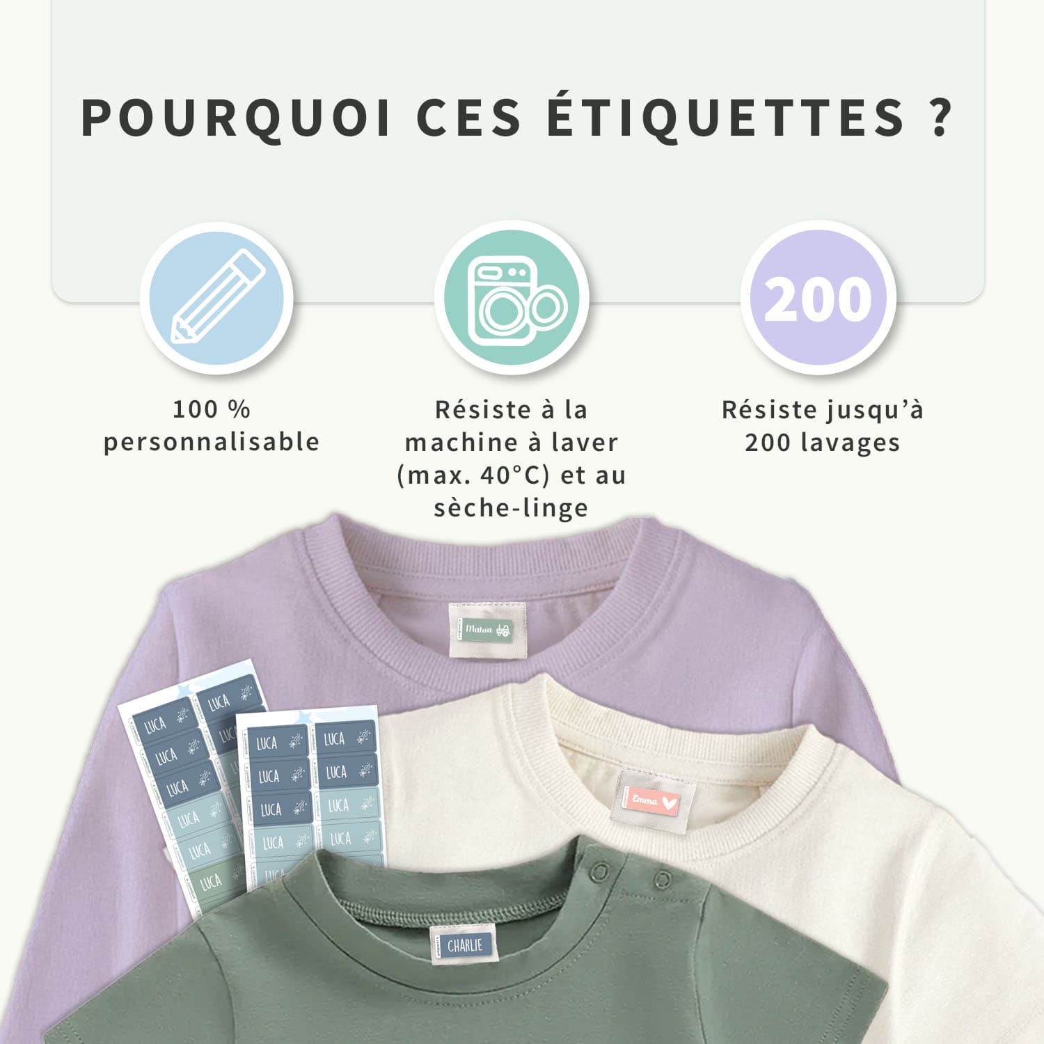 Étiquettes Vêtements Autocollantes