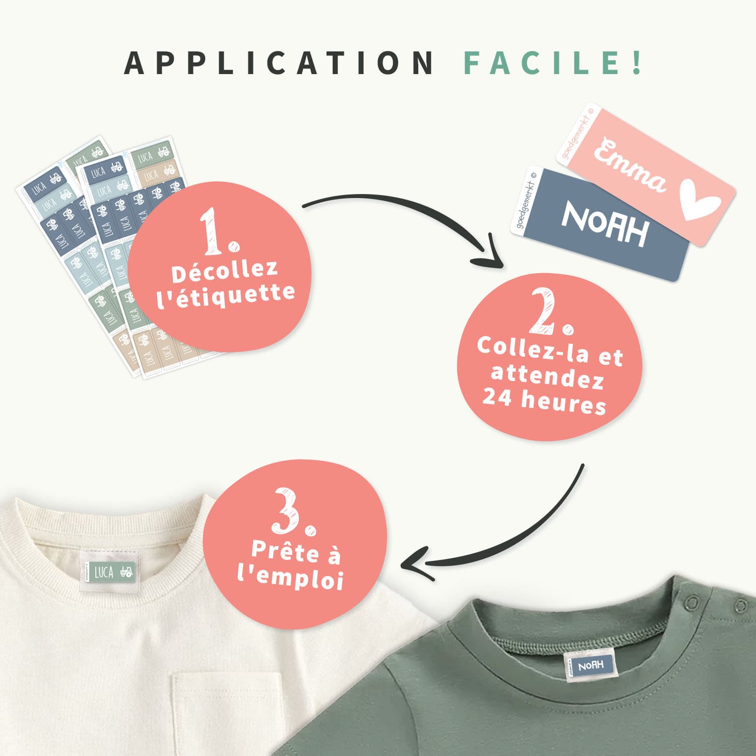 Étiquettes Vêtements Autocollantes