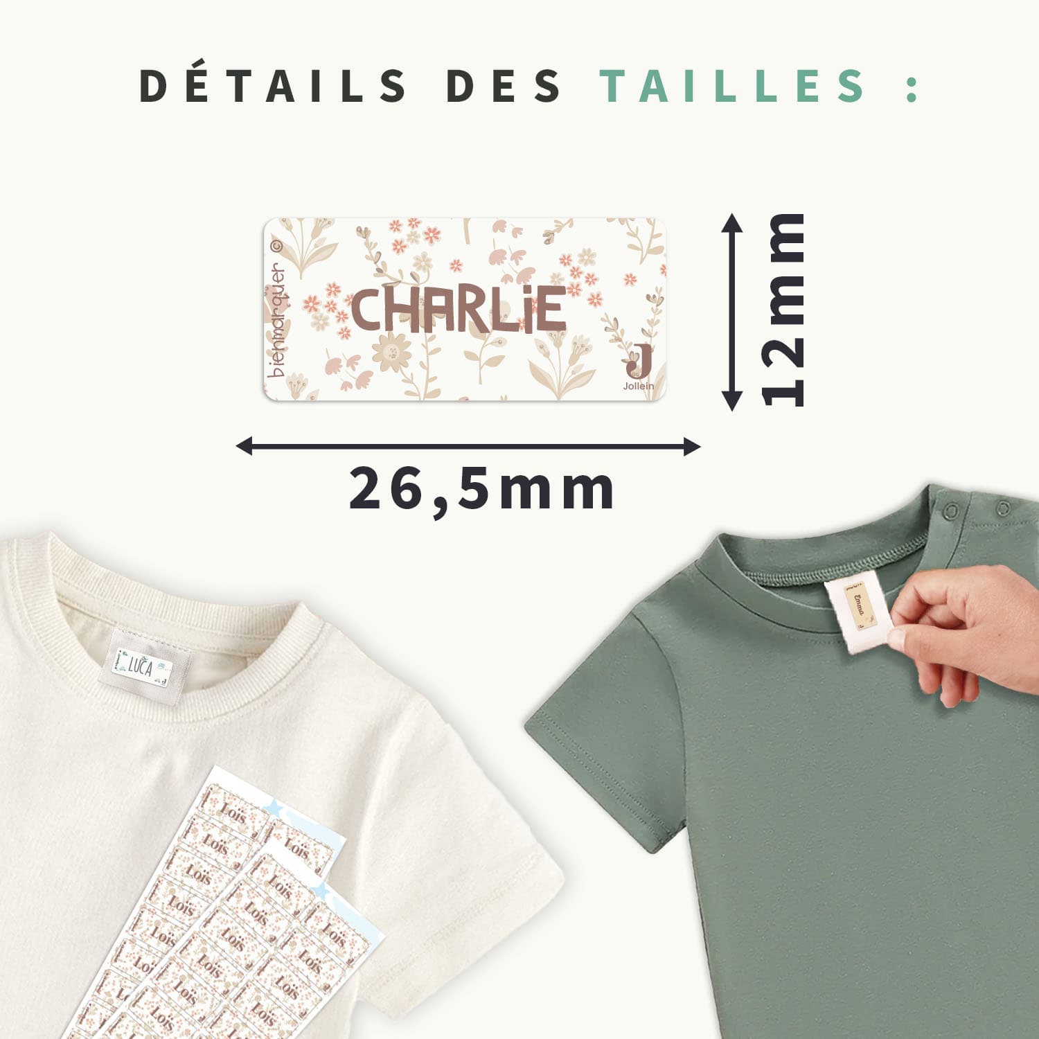 Jollein - Étiquettes Vêtements Autocollantes