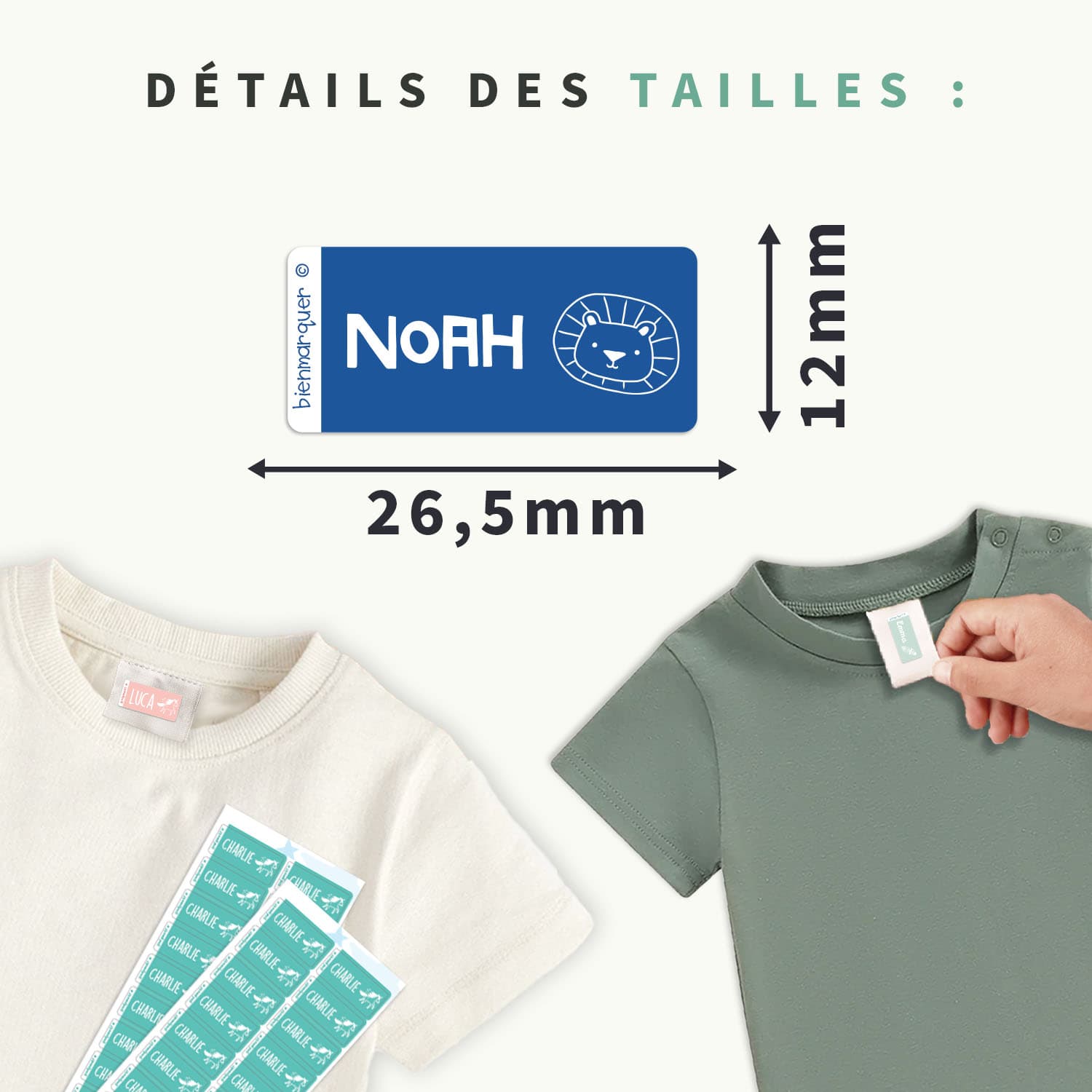 Étiquettes Vêtements Autocollantes Unies