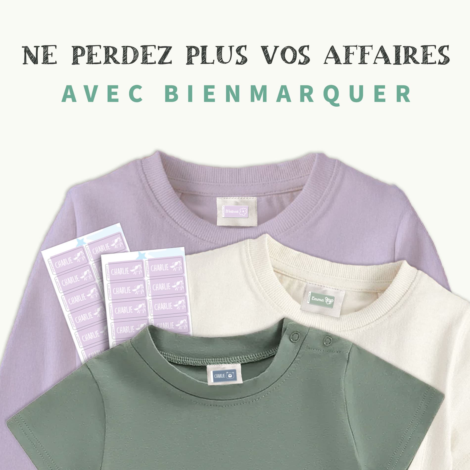 Étiquettes Vêtements Autocollantes Unies