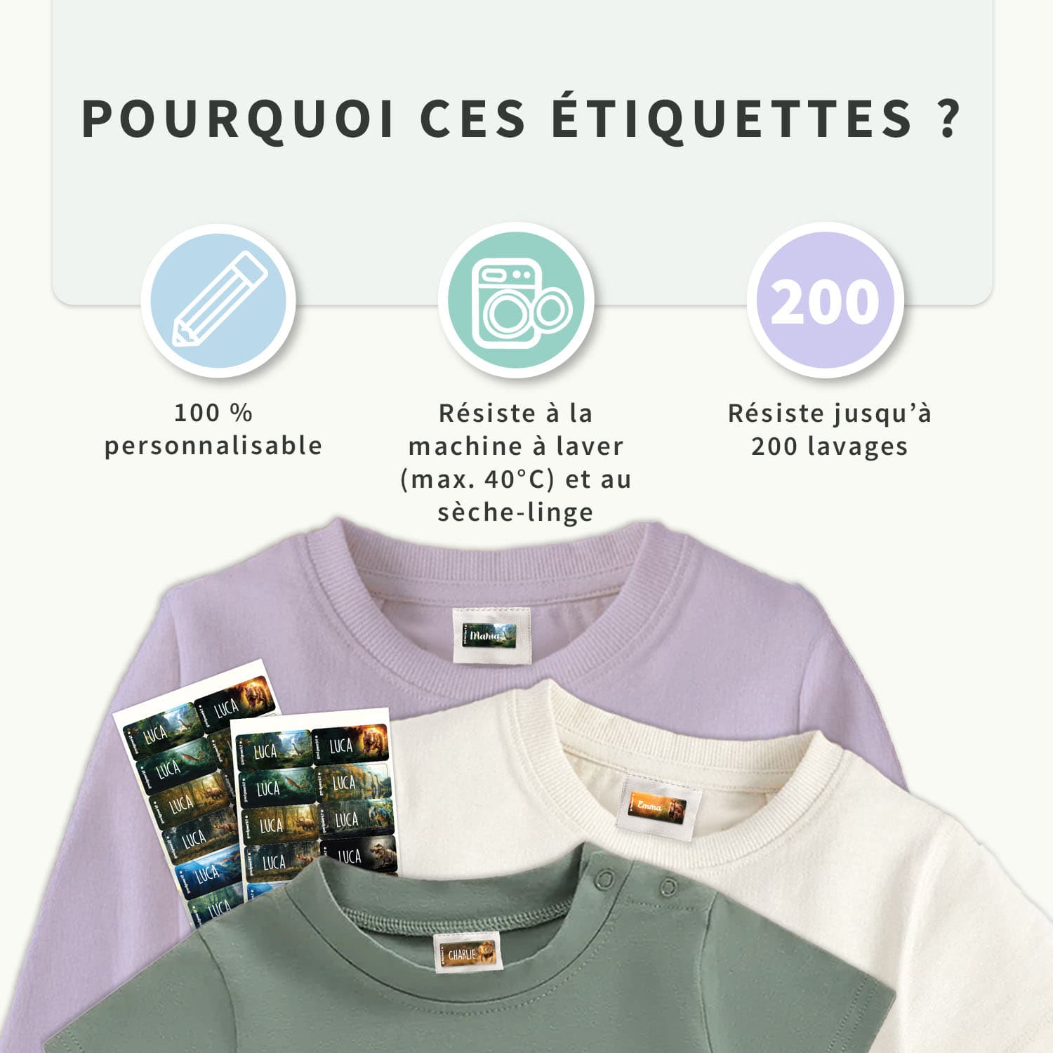 Étiquettes Vêtements Autocollantes au motif réaliste