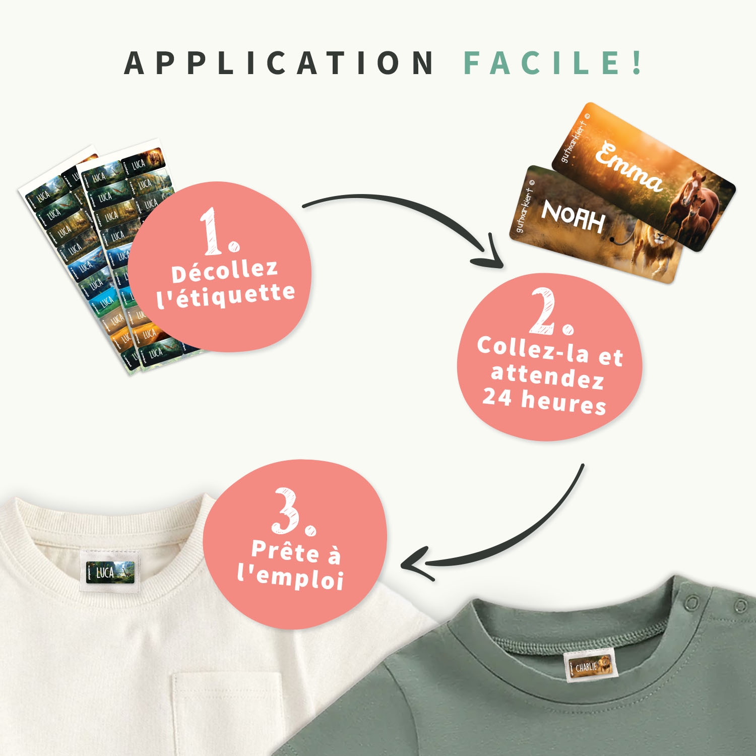 Étiquettes Vêtements Autocollantes au motif réaliste