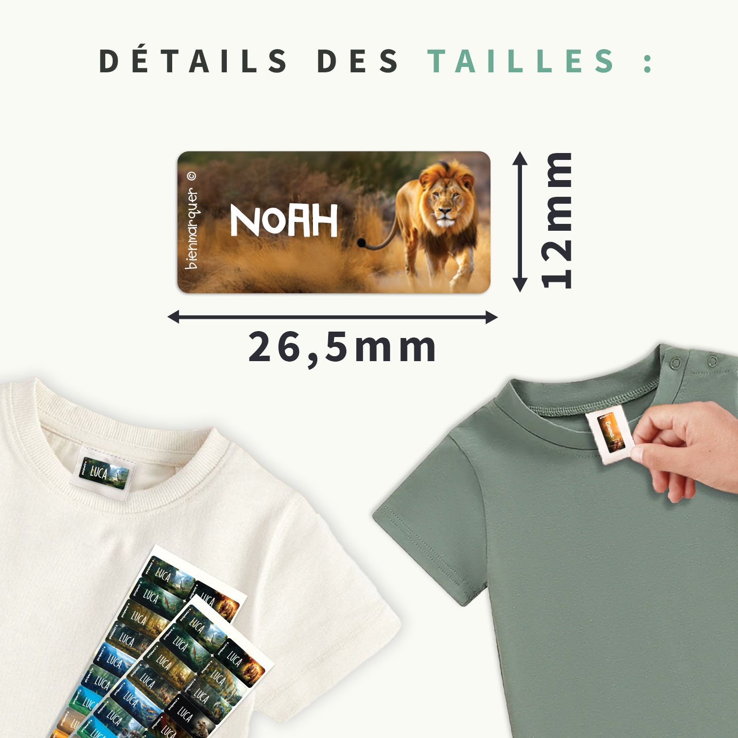 Étiquettes Vêtements Autocollantes au motif réaliste