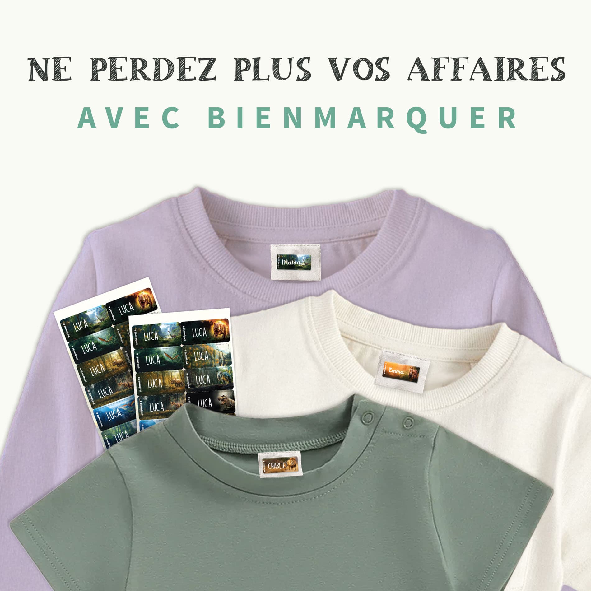 Étiquettes Vêtements Autocollantes au motif réaliste