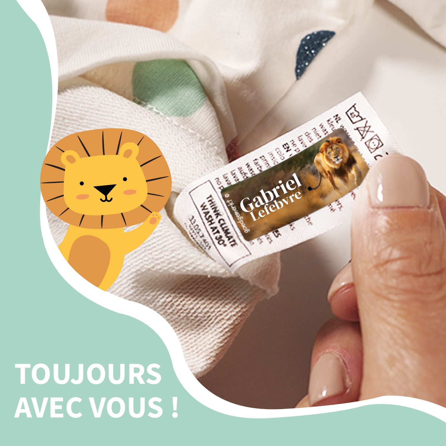Étiquettes Vêtements Autocollantes au motif réaliste