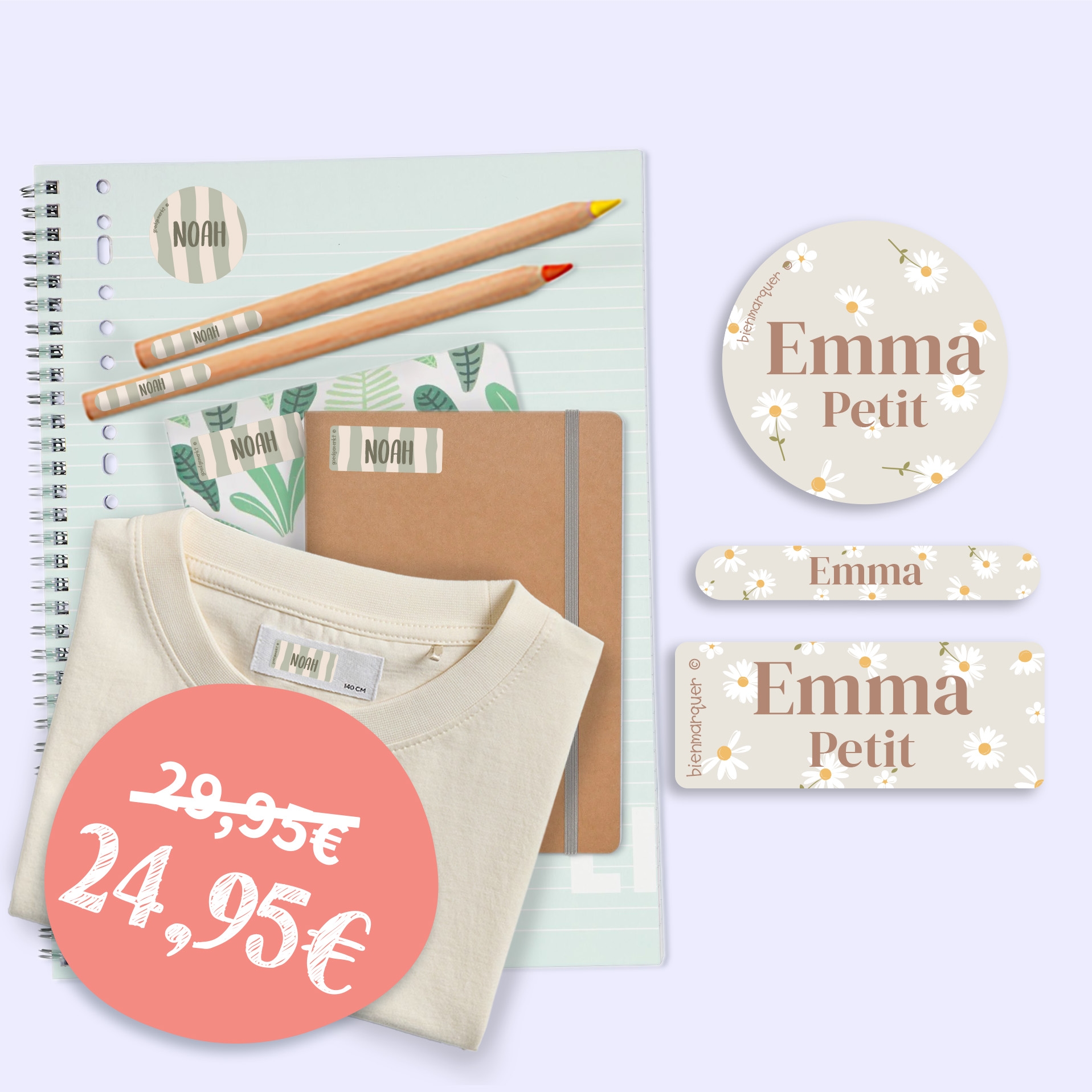 Pack Étiquettes Objets & Vêtements Autocollantes Tendance