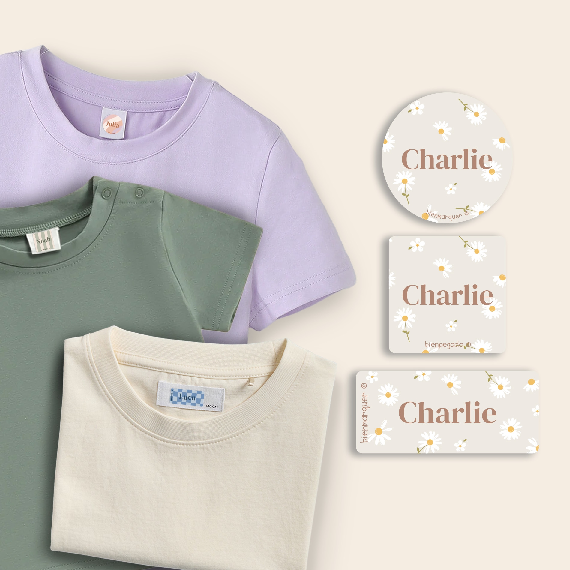 Pack d’Étiquettes Vêtements Autocollantes Tendance
