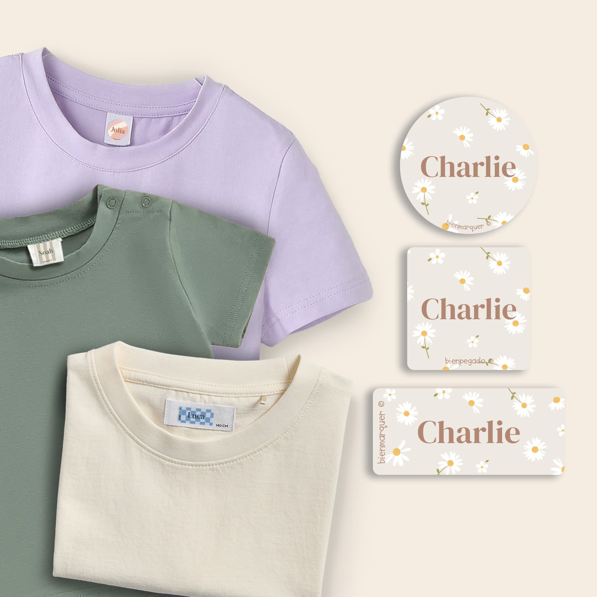 Pack d’Étiquettes Vêtements Autocollantes Tendance