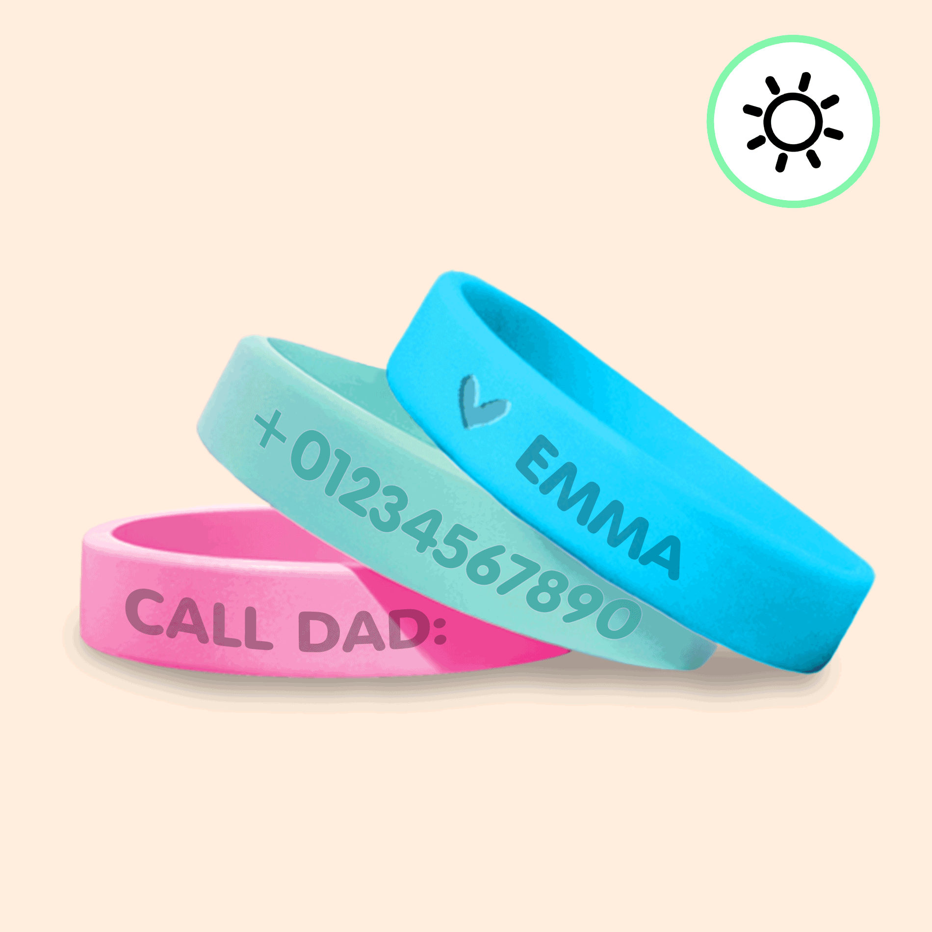 Bracelet d’Identification SOS Phosphorescent