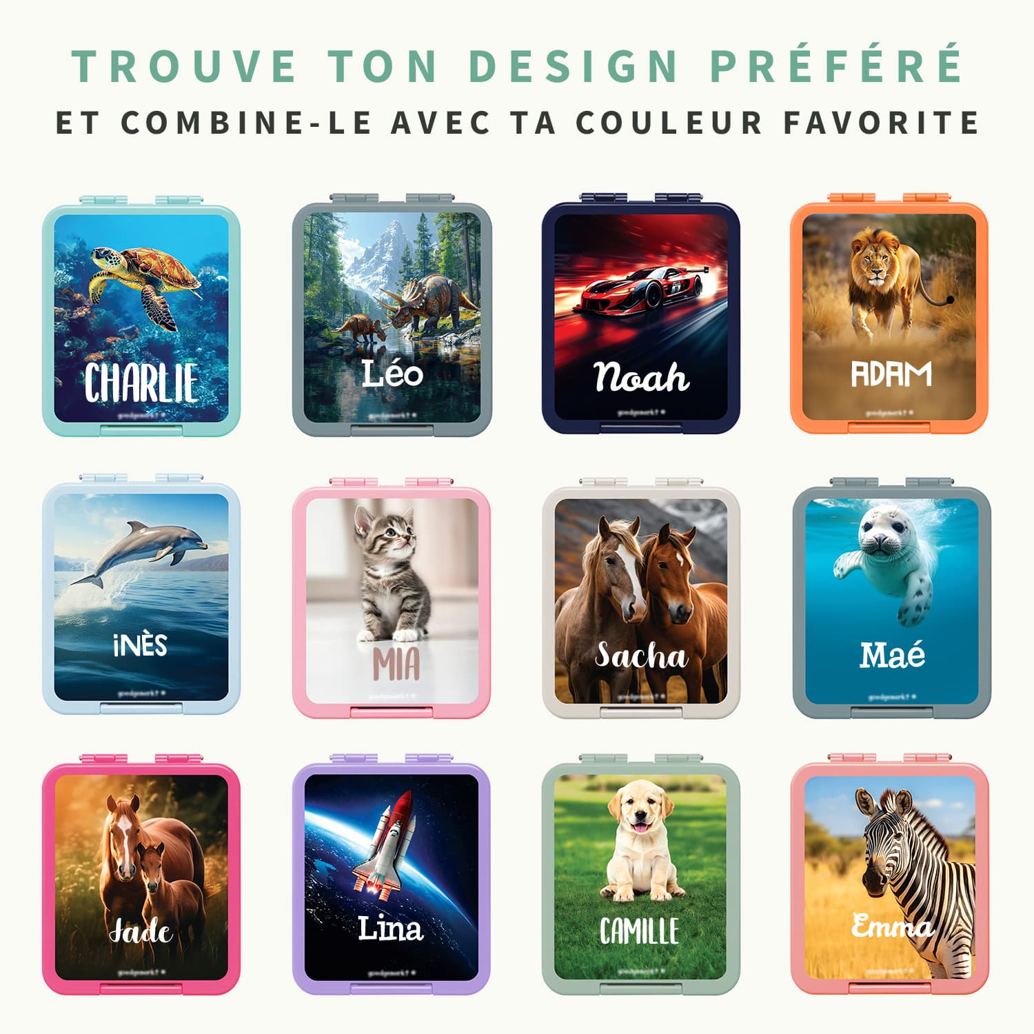 Boîte à Goûter Personnalisée au motif réaliste