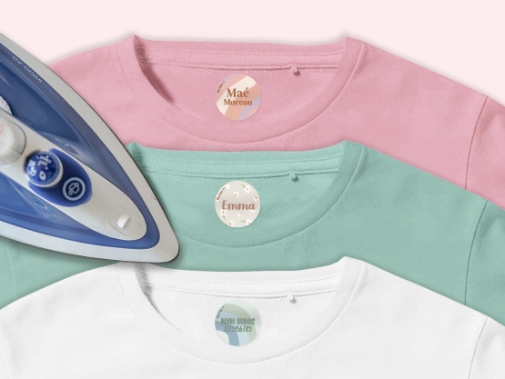 Étiquettes thermocollantes rondes tendance